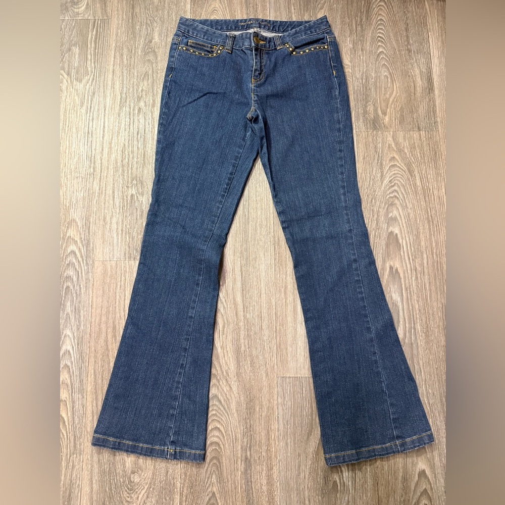 Michael Kors Dark Blue Flare Jeans with Stud Detail